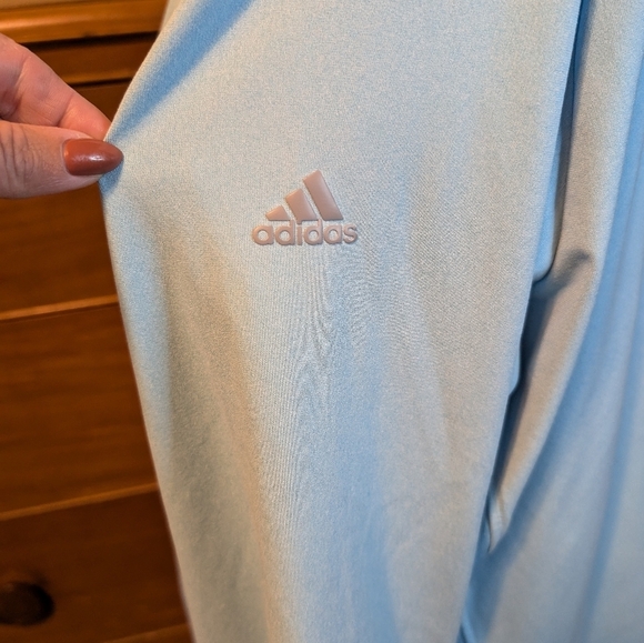 ADIDAS Golf Men’s Quarter Zip Powder Blue Pullover Size Large - Picture 5 of 10